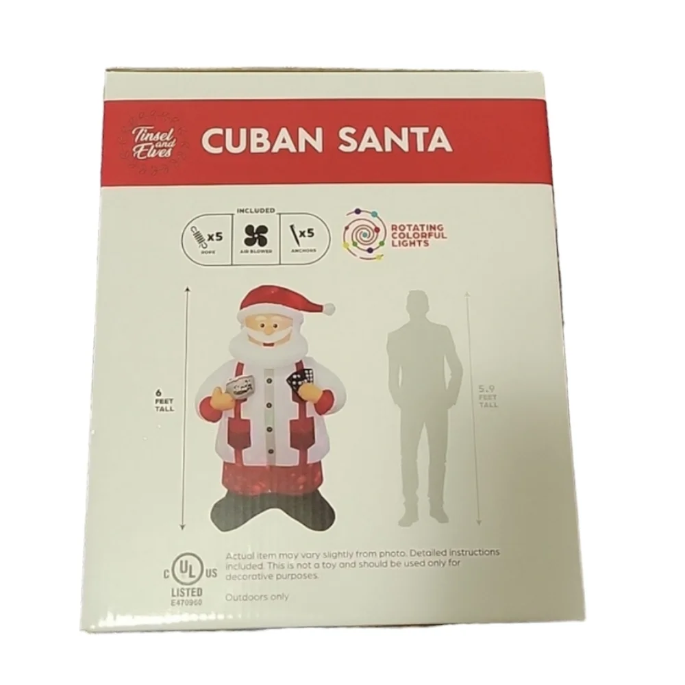 Cuban Santa LED Inflatable 6 Ft - Picture 3 of 3
